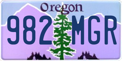 OR license plate 982MGR