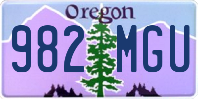 OR license plate 982MGU