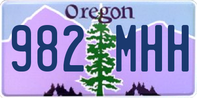 OR license plate 982MHH