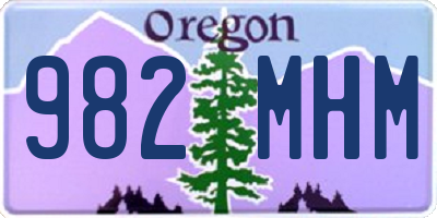 OR license plate 982MHM