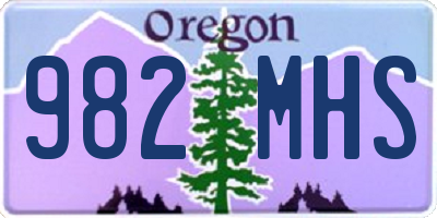 OR license plate 982MHS