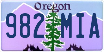 OR license plate 982MIA