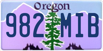 OR license plate 982MIB