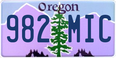 OR license plate 982MIC