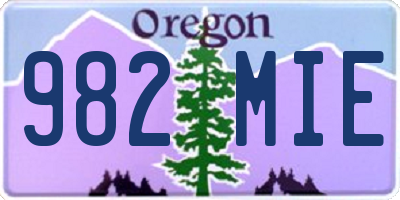 OR license plate 982MIE