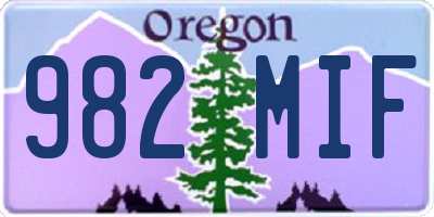 OR license plate 982MIF