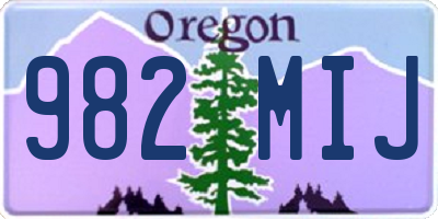 OR license plate 982MIJ