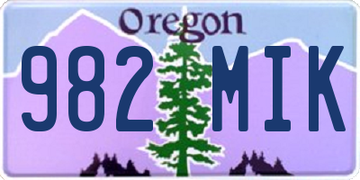 OR license plate 982MIK
