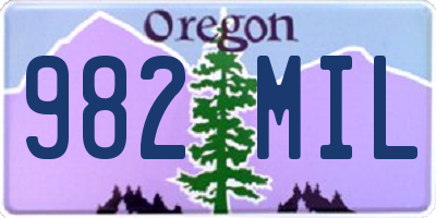 OR license plate 982MIL