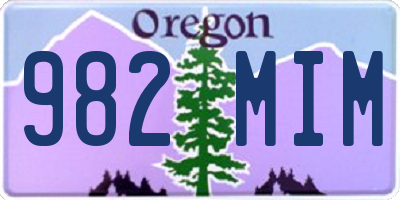 OR license plate 982MIM