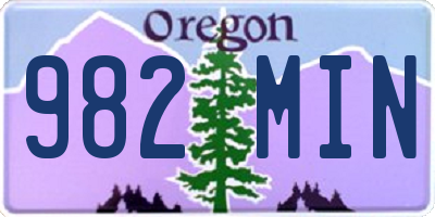 OR license plate 982MIN