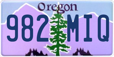 OR license plate 982MIQ