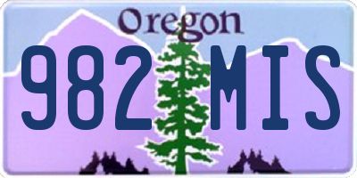 OR license plate 982MIS