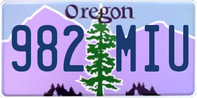 OR license plate 982MIU