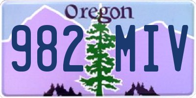 OR license plate 982MIV