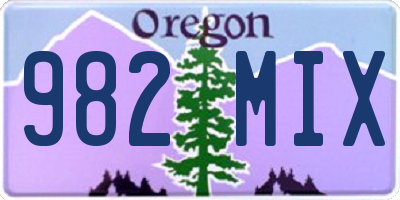 OR license plate 982MIX