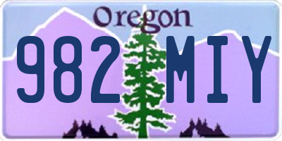 OR license plate 982MIY