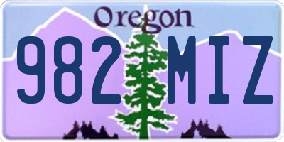 OR license plate 982MIZ