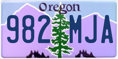 OR license plate 982MJA