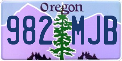 OR license plate 982MJB