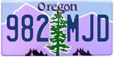 OR license plate 982MJD