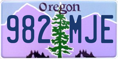 OR license plate 982MJE