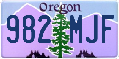 OR license plate 982MJF