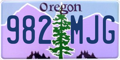 OR license plate 982MJG