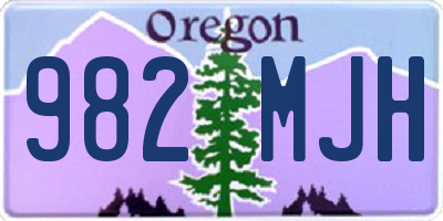 OR license plate 982MJH