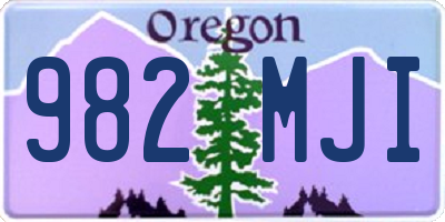OR license plate 982MJI