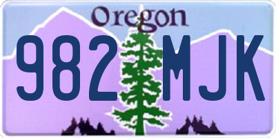 OR license plate 982MJK