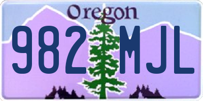 OR license plate 982MJL