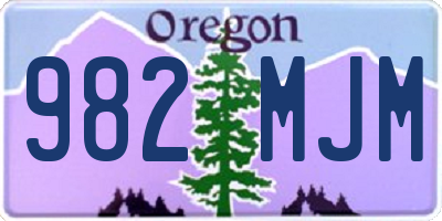 OR license plate 982MJM