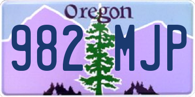 OR license plate 982MJP