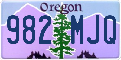 OR license plate 982MJQ