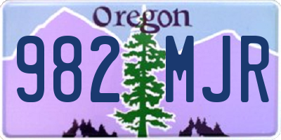 OR license plate 982MJR