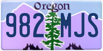 OR license plate 982MJS