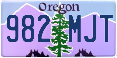 OR license plate 982MJT