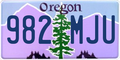 OR license plate 982MJU