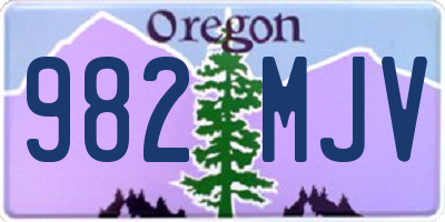 OR license plate 982MJV