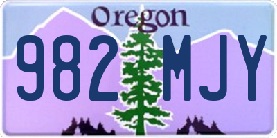 OR license plate 982MJY