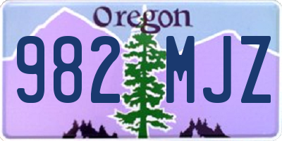 OR license plate 982MJZ