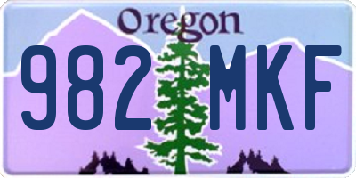 OR license plate 982MKF