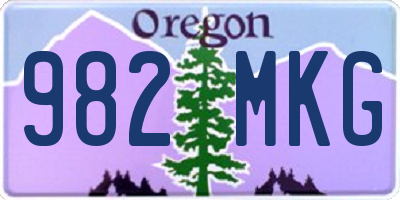 OR license plate 982MKG