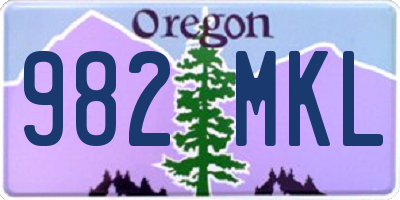 OR license plate 982MKL