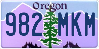 OR license plate 982MKM