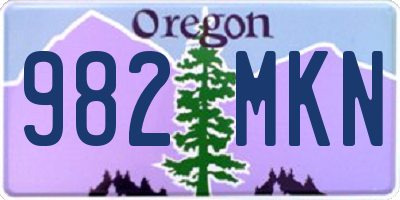 OR license plate 982MKN