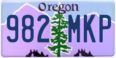 OR license plate 982MKP