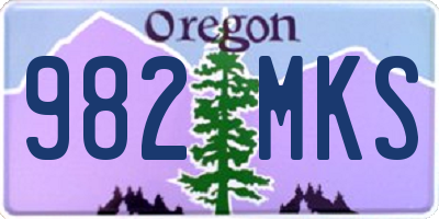 OR license plate 982MKS