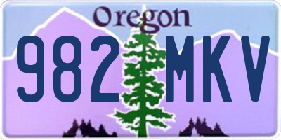 OR license plate 982MKV